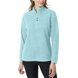 Eddie Bauer Fleece Quarter Zip Top Women Blue Size M